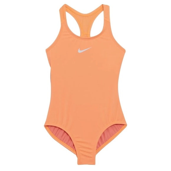 Nike Swim Nike Orange Swimsuit Swim Suit One Piece Unitard Leotard Bikini Kids Kids Child